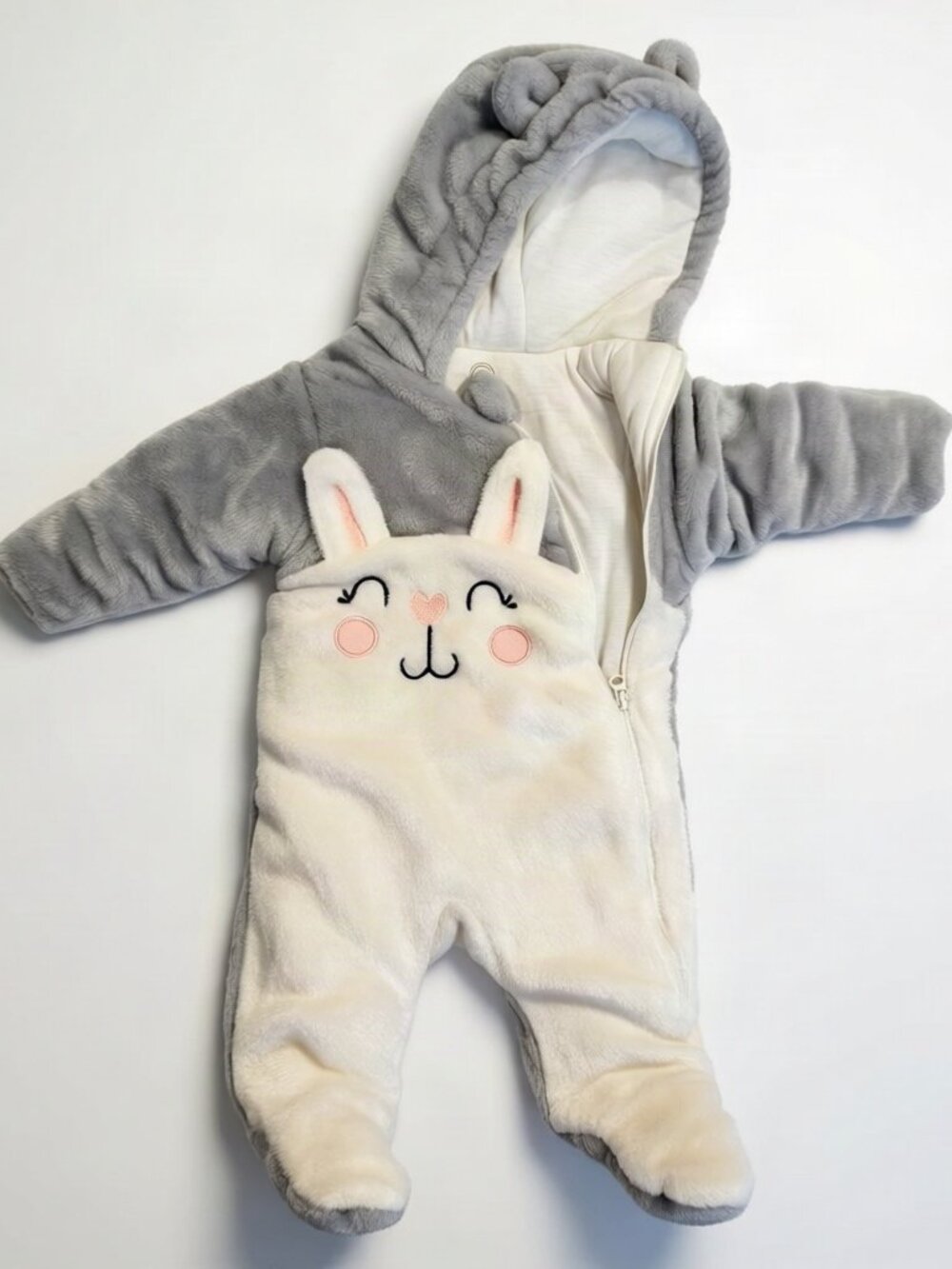 Wonder Nation Bunny Plush Snowsuit Pram Suit 0-3M